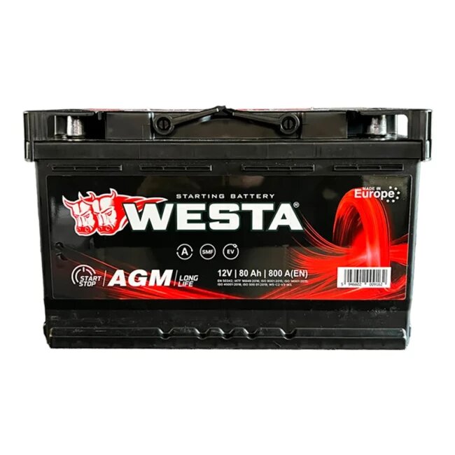 Автомобільний акумулятор WESTA 6CT-80